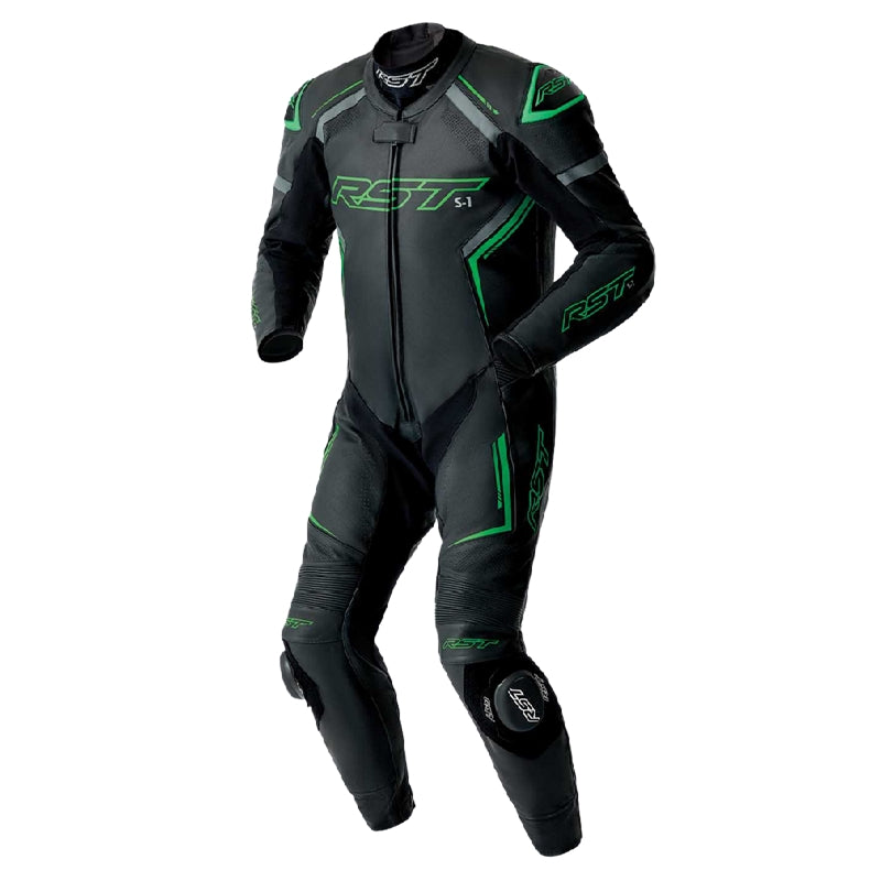 Load image into Gallery viewer, Rst S1 D30 Leather Suit (Medium, Black/Gray/Fluo Green)
