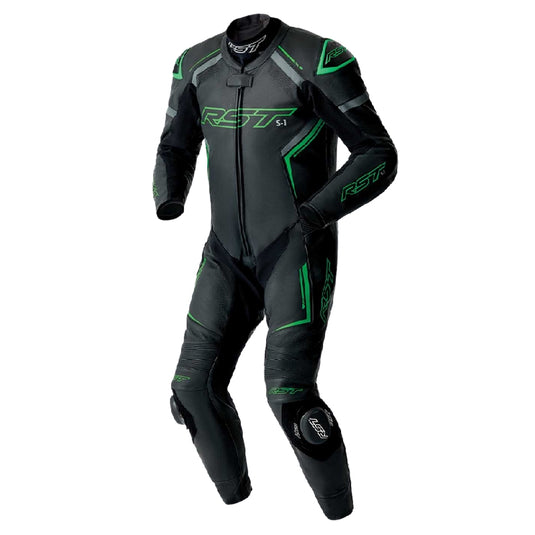 Rst S1 D30 Leather Suit (X-Large, Black/Gray/Fluo Green)