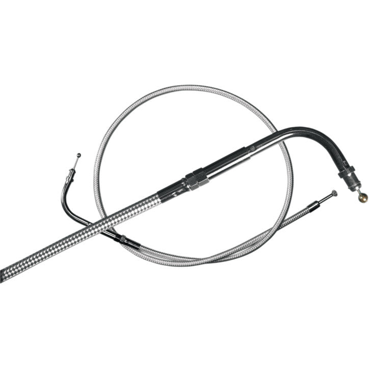 Magnum 53213 Alternative Length Polished Stainless Braided Throttle Cable - 42 1/2in.