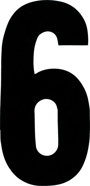 Dirt Digits XT43B-6 Extreme Digits Competition Stick-On 4in. Black Number - 6