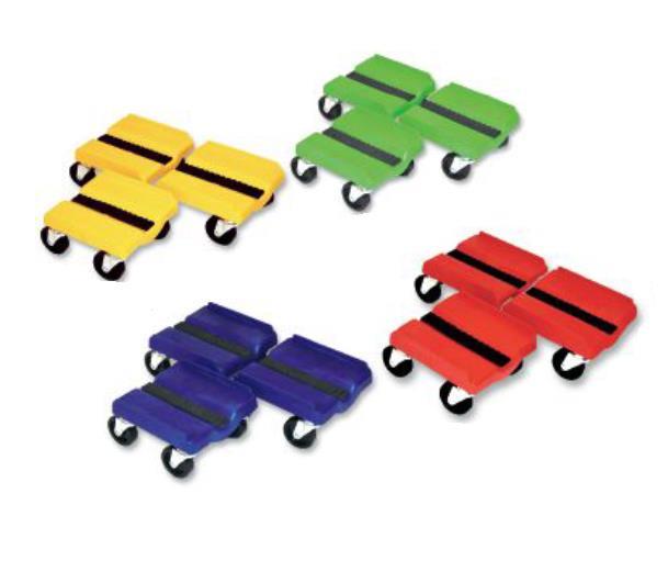 Super Caddy SS RED Four Wheel Dolly - 3 Piece Set - Red