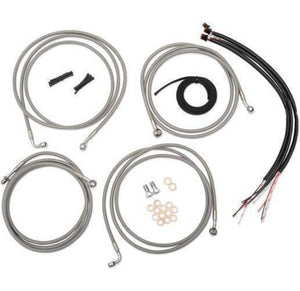 LA Choppers LA-8211KT2-16 Complete Handlebar Cable/Brake & Clutch Line/Wire Kit - Stainless Braided