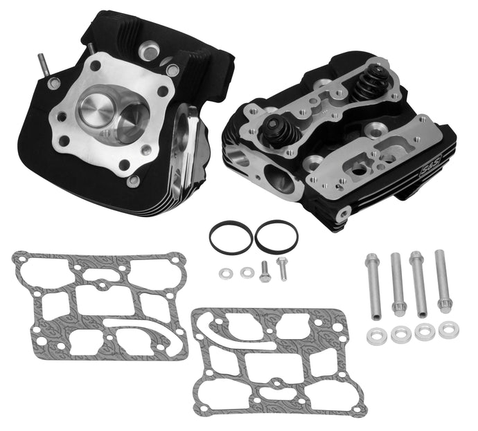 S&S Cycle 900-0251 Super Stock 79cc Cylinder Head Kit - .585in. Lift Springs - Winkle Black
