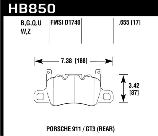 Hawk Performance HB850G.655 HAWK DTC-60 Brake Pad Sets
