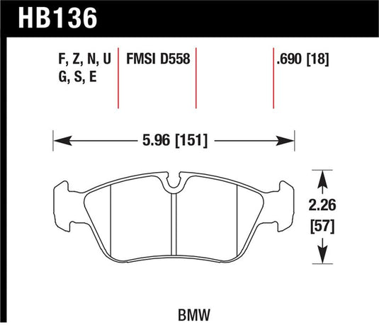 Hawk Performance HB136E.690 HAWK Blue 9012 Brake Pad Sets