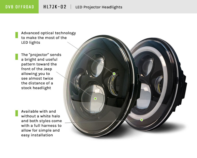 Load image into Gallery viewer, Dv8 Offroad HL7JK-02 DVE Headlights
