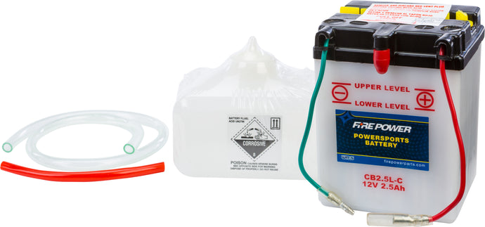 Fire Power CB2.5L-C Conventional 12V Heavy Duty Battery With Acid Pack