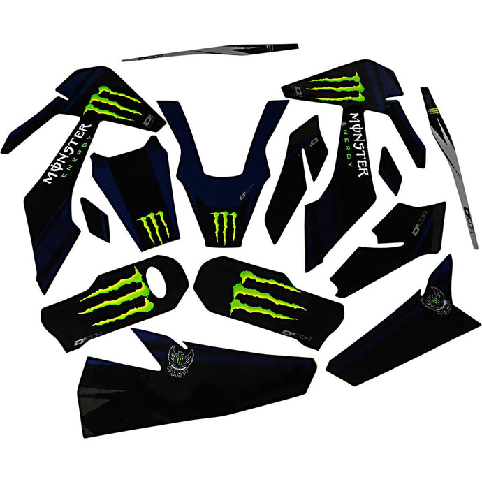 Dcor 20-70-103 Monster Energy Husqvarna Complete Graphics Kit - Black