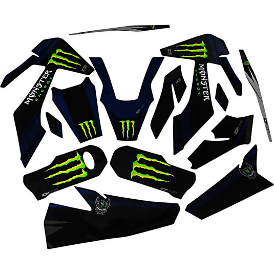 Dcor 20-70-103 Monster Energy Husqvarna Complete Graphics Kit - Black