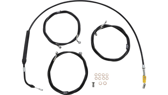 La Choppers LA-8056KT-13B Standard Handlebar Cable/Brake & Clutch Line/Wire Kit - Black Vinyl