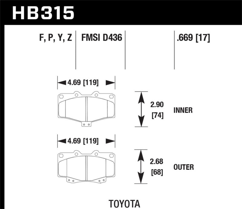 Load image into Gallery viewer, Hawk Performance HB315Y.669 HAWK LTS Brake Pads
