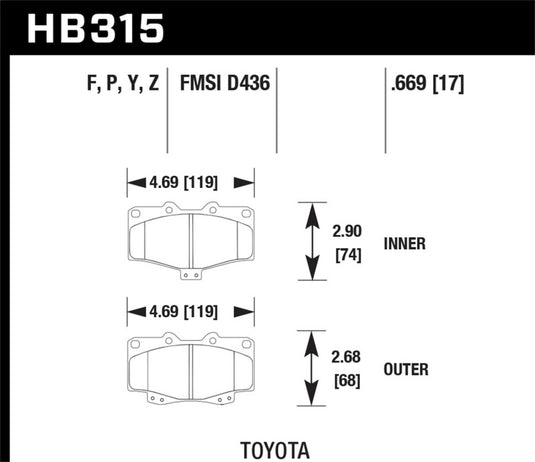 Hawk Performance HB315Y.669 HAWK LTS Brake Pads