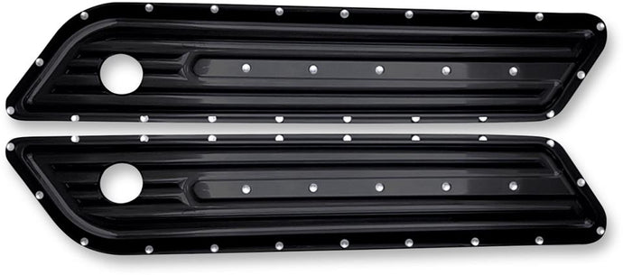 Covingtons C1010-B Saddlebag Hinge Covers - Dimpled - Black