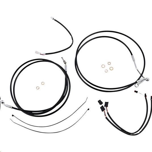 Magnum 489852 Black XR Handlebar Installation Kit with Chrome Fittings for 15-17in. Ape