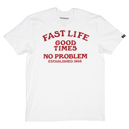 Fasthouse No Problem SS T-Shirt (Medium, White)
