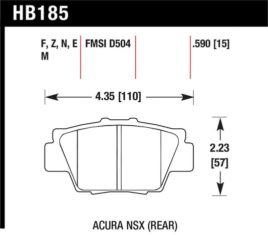Hawk Performance HB185F.590 HAWK HPS Brake Pad Sets