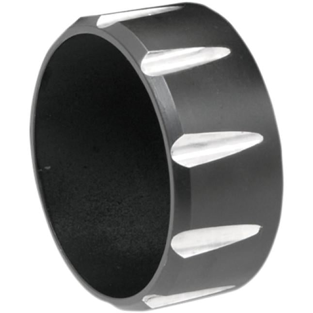 Bassani Manufacturing BE30T Fluted Billet End Cap for 3in. Firepower Slip-Ons - Black