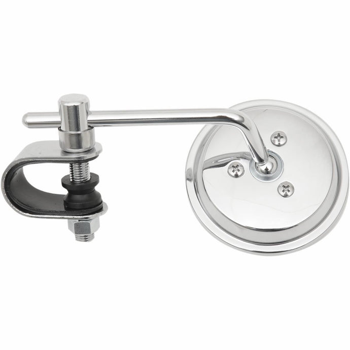 Emgo 20-06814 3in. Chrome Stamped Mirror - Clamp Style Stem Length 4in.