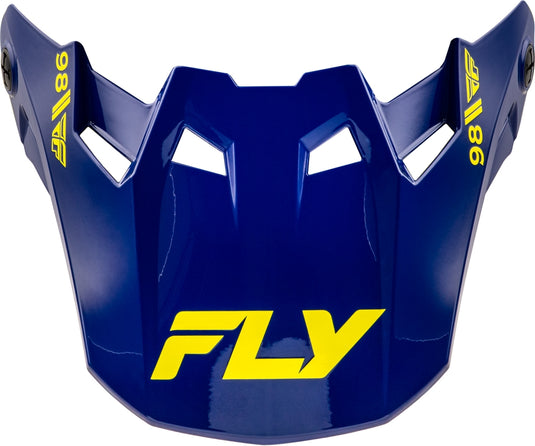 Fly Racing Visor for Formula CC Objective Helmet - Navy/Yellow - YL-SM