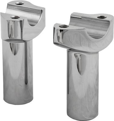 Harddrive 04-517 Forged Straight Handlebar Risers - 3-1/2in. Rise - Chrome