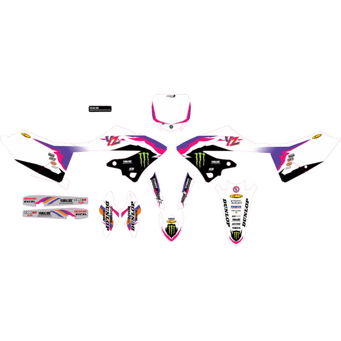 Dcor 20-50-265 Retro Star Racing Monster Energy Complete Graphics Kit - White Background