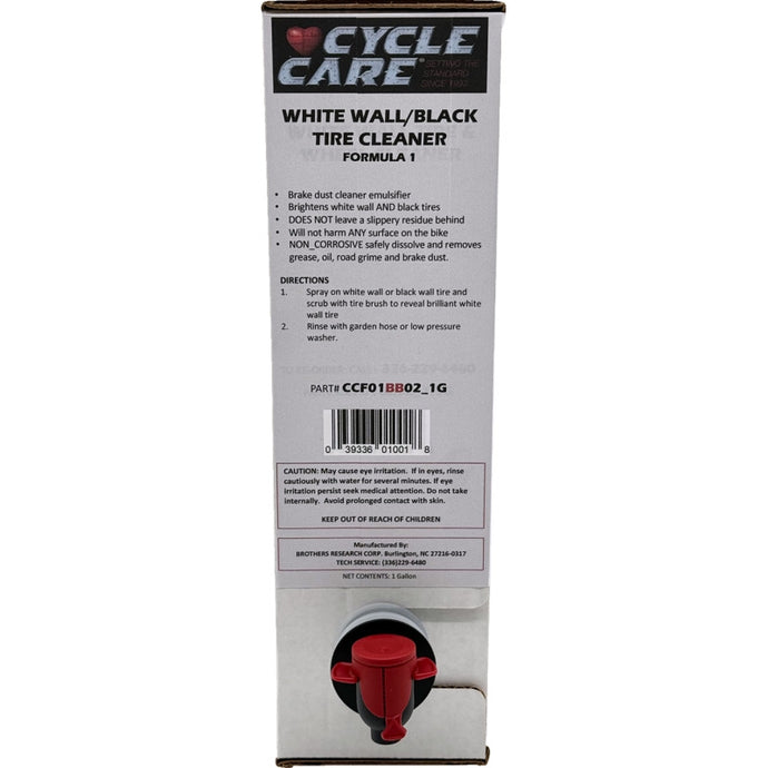 Cycle Care Formulas CCF01BB02_1G Formula 1 White Wall Tire and Wheel Cleaner - 1gal.