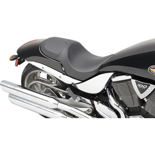 Drag Specialties 0810-1583 Predator Seat with Backrest Option - Carbon fiber texture