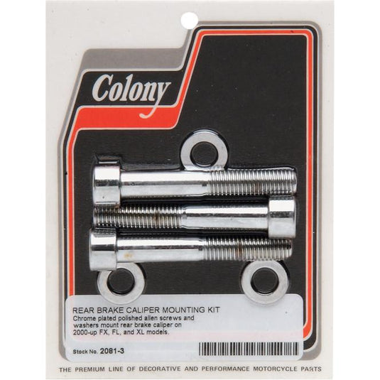 Colony 2081-3 Rear Brake Caliper Chrome Allen-Head Bolt Kit