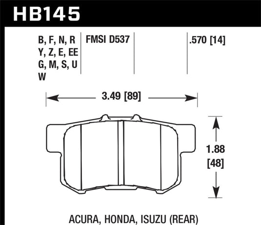 Hawk Performance HB145F.570 HAWK HPS Brake Pad Sets