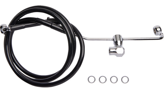Drag Specialties 1741-6339 Black Vinyl Coated Standard Length ABS Stainless Steel Rear Brake Line Kit