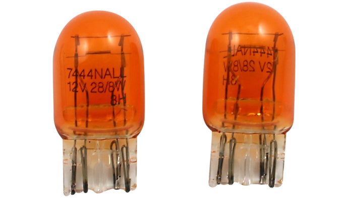 Peak Lighting 7444NALL-BPP Miniature Light Bulbs - Amber - 13.5V/13.5V - 25W/6W