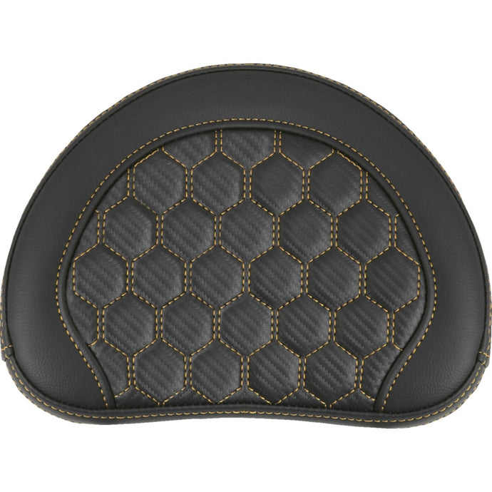 Saddlemen 051349GOL Sissy Bar Pad for Roadsofa HC Seats - Half-Moon with Gold Stitching