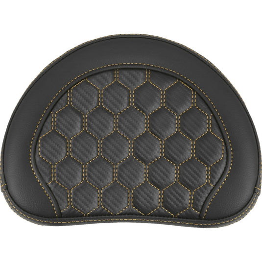 Saddlemen 051349GOL Sissy Bar Pad for Roadsofa HC Seats - Half-Moon with Gold Stitching