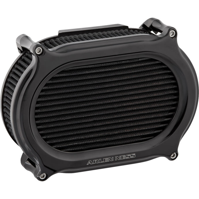 Arlen Ness 600-184 Stage II Oval Performance Air Filter Kit - Black Anodized