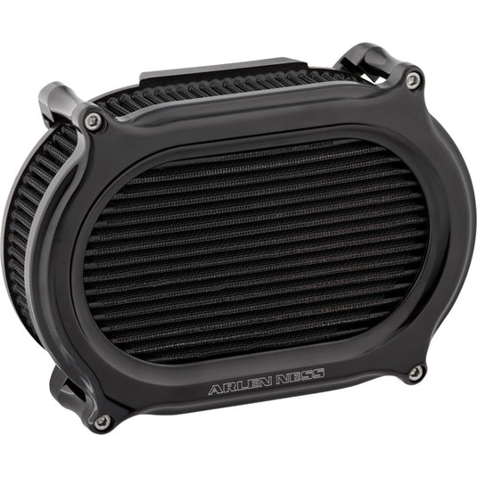 Arlen Ness 600-184 Stage II Oval Performance Air Filter Kit - Black Anodized