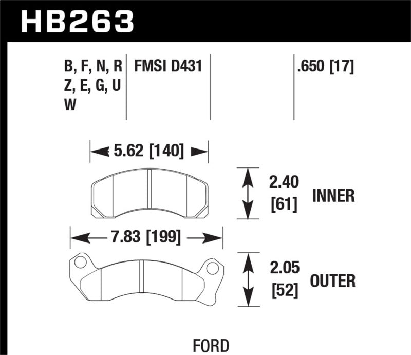 Load image into Gallery viewer, Hawk Performance HB263Z.650 HAWK Ceramic Brake Pad Sets
