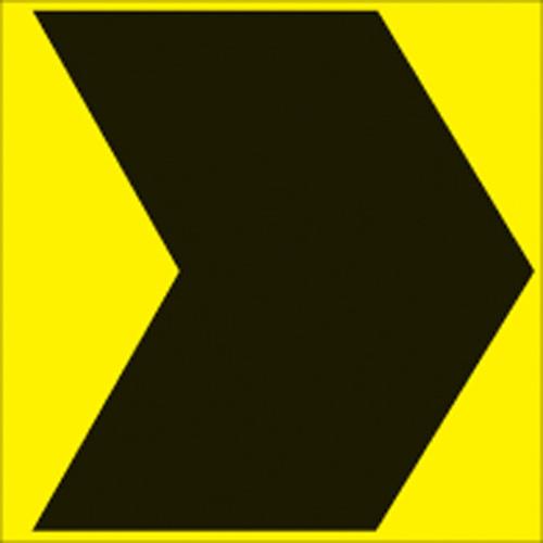 Voss 497 CHV YR 12x12in. Reflective Trail Sign - Large Arrow (Yellow/Black)