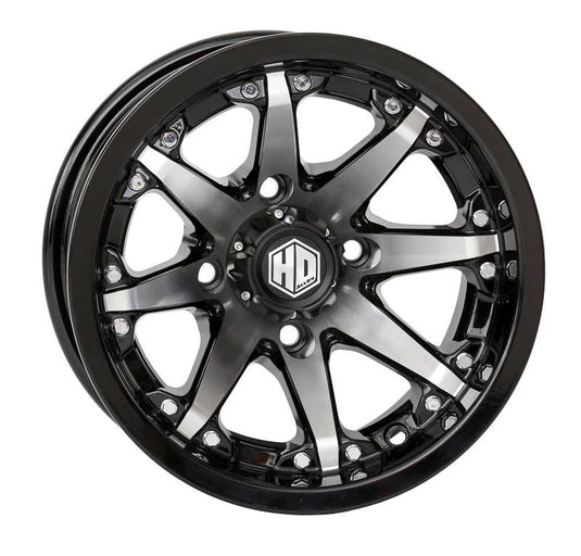Sti 12HD1001 HD10 Alloy Rear Wheel - 12x7 - 2+5 Offset - 4/110 - Machined with Gloss Black