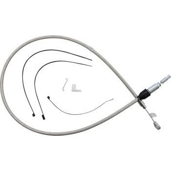Magnum 52348HE Alternate Length Polished Stainless Quick Connect Braided Upper Clutch Cable - 42in.