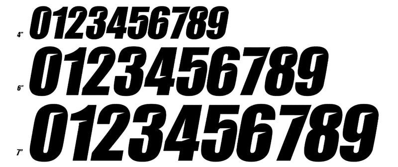DCOR 45-29-2 Slash Series Individual Numbers 6in. - No.2 - Black