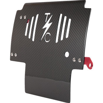 Thrashin Supply Company TSC-3034-2 Carbon Fiber Skid Plate - Red Brackets