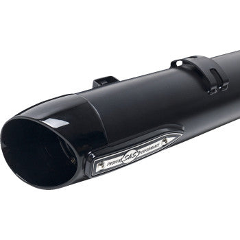 S&S Cycle 550-1075 4in. Slip-On Mufflers - Slash-Cut Broadhead Black