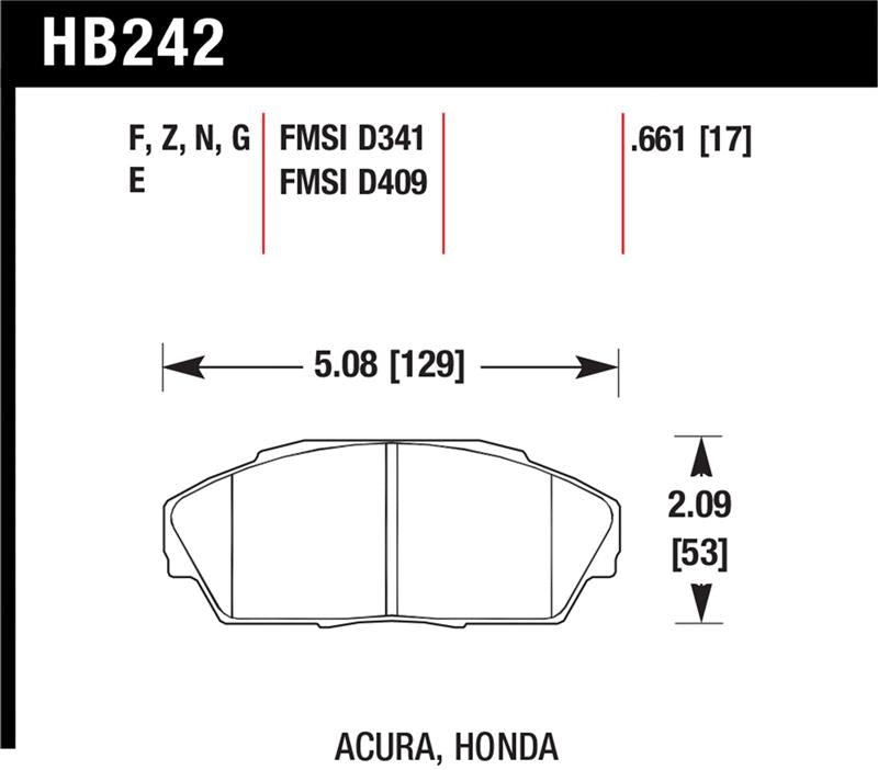 Load image into Gallery viewer, Hawk Performance HB242N.661 HAWK HP+ Brake Pad Sets
