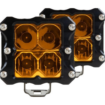 Heretic Studio 52221 6-Series Quattro Combination Spot/Flood Light - Black with Amber Lens Pair