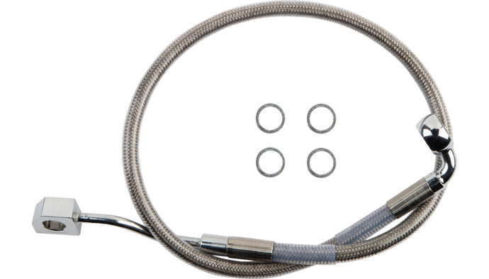 Drag Specialties 1741-6348 Clear Coated Standard Length ABS Stainless Steel Rear Brake Line Kit