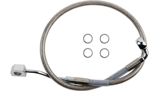 Drag Specialties 1741-6348 Clear Coated Standard Length ABS Stainless Steel Rear Brake Line Kit