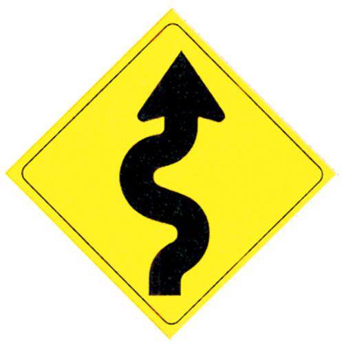 Voss 501WTA 12x12in. Reflective Trail Sign - Curvy Arrow (Yellow/Black)