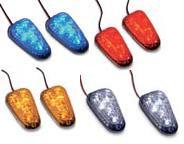 K&S Technologies 25-9733 LED Mini Triangle Marker Lights - Black/Amber Lens