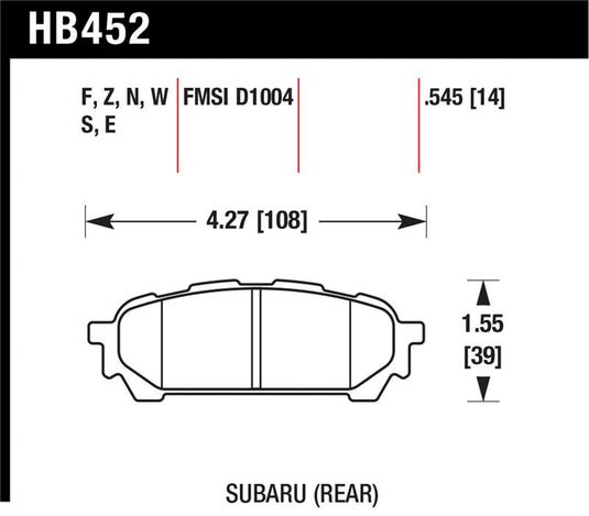 Hawk Performance HB452F.545 HAWK HPS Brake Pad Sets