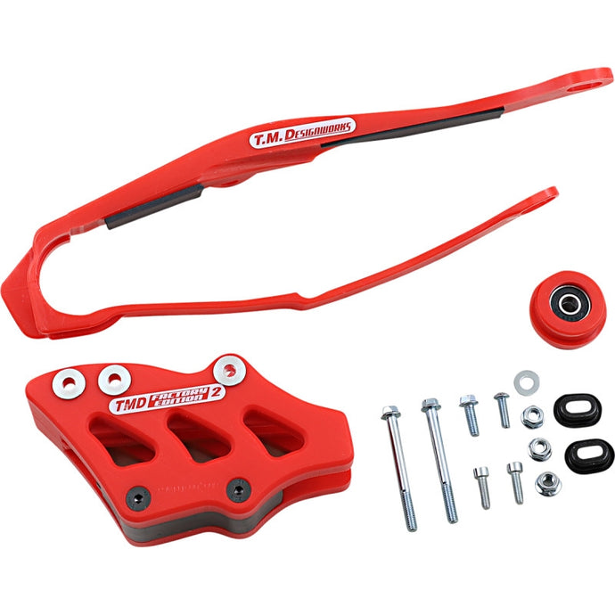 T.M. Designworks DCK-OR6-RD Dirt Cross Multi-Purpose Chain Slide-N-Guide Kit FE2 Guide - Red